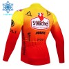 Wielershirt 2024 St. Michel-Auber93 Lange Mouw Winter Thermal Fleece Rood